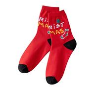 Cocila Chaussette Homme Femme Chaud De Noël Coupe-Vent Impression Tube Chaussettes Long Coton Confortable Red One Size 38 Femmes Fille 35 Chausette 35-38 Sans Elastique Socks 39-42 39 42