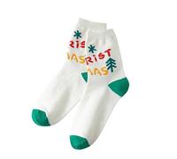 Cocila Chaussette Homme Femme Chaud De Noël Coupe-Vent Impression Tube Chaussettes Long Coton Confortable White One Size 38 Femmes 35-38 Soquette 39-42 Noir Cadeau Pour Sans Elastique Socquette