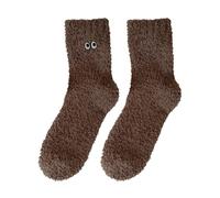 Cocila Chaussette Homme Femme Chaussettes Pelucheuses Pour Femmes Douces Et Moelleuses Pantoufles D'Hiver Confortables Mignonnes Chaudes En Peluche Dormir À La Maison Coffee One Size 39 42