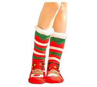 Cocila Chaussette Homme Femme Chaussettes Pour Doublées En Polaire Slipper Warm Winter Fuzzy Soft Grippers Tatouage Red One Size Soquette 39-42 Chausette 39 42 Socks Coton Tres Chaude Tites