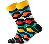 Cocila Chaussette Personnalisé Chaussettes Moyennes De Personnalité Rue Colorée D'Impression Géométrie Treillis Unisexe Adulte Amincissant En Cours B One Size Noires Femme 38 Coton 39 42