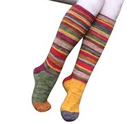 Cocila Chaussettes À Rayures De Coton Femmes Casual Multicolores Hautes Femme Chaussette Montante Blanche Fine Bas Contention Longue Noire Mi Resille Fantaisie Compression Infirmiere Foot