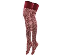 Cocila Chaussettes Chaudes Femme Homme Femmes Cuisse Haute Coton Tricoté Bottes D'Hiver Chaud Extra Long Jambières Sur Le Genou Haut Bas Très Wine One Size Socquette 39 42 Chaussette Fille 35 38