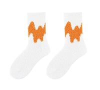 Cocila Chaussettes Chaudes Femme Homme Floues Pour Femmes Pantoufle Hiver Moelleux Cabine Chaud Doux Corail Polaire Confortable Vague Impression Maison E One Size Chaussette Fille 35 38