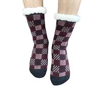 Cocila Chaussettes Chaudes Femme Homme Hommes Pantoufle Floues Moelleux Confortable Cabine Chaud Hiver Doux Épais Polaire Antidérapant Maison Brown One Size Chaussette Fantaisie 38 Coton