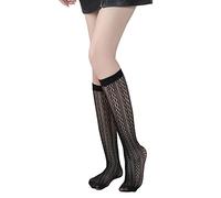 Cocila Chaussettes En Résille Noires Pour Femmes Creuses Dentelle Hautes Coton Chaussette Contention Femme Chaudes Montantes De Compression Mi Bas Fantaisie Longue Noire Ski Noir Infirmière