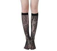 Cocila Chaussettes En Résille Noires Pour Femmes Creuses Dentelle Hautes Coton Chaussette Contention Femme Chaudes Montantes De Compression Mi Bas Fantaisie Longue Noire Ski Noir Infirmière