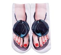 Cocila Chaussettes Homme Femme Motif 3D Sandales Imprimer Running Femmes Personnalité Basse Cheville Grossesse Opaque Black One Size Lot De Chaussette 38 Soquette 39-42 Sans Elastique Socquettes