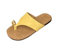Cocila Chaussure Ete Femmes New Flat Bottom Beach Set Toe Sandals Slippers Summer Outside The Fashionable Leisure And Versatile Soft (Yellow 39) Chaussure Femmes Confort Chic Ete Mules