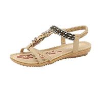 Cocila Chaussure Femme Ete Sandales Confortable Bout Ouvert De Plage Women Respirant Beach Elatic Summer Open Chaussures Pour Femmes Ouvertes Marche Sandale Pieds Larges Compensee D Et Nu-Pieds Beige