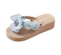 Cocila Chaussure Femmes Confort Chic Ete Pantoufles éTé Nouveau ModèLe Fleur DéCoration AntidéRapant Tongs Chaussure D'éTé Sandales De Plage Femmes Sandales Reflexologie Piscine Claquettes