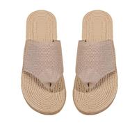 Cocila Chaussure Femmes Plats à Bout Rond Pour Style Romain Tendance DéContractéS Et Confortables La Un Mot (Khaki 42) Claquette De Plage Femmes Confort CompenséEs Nu Pieds ÉTé Entre