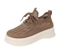 Cocila Chaussures De Course pour Femmes Légères Décontractées Antidérapantes Respirantes À Semelle Souple Femme Baskets Mi Saison Chaussure Confortable Basket Fitness Confortables Confort Café 38