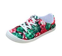 Cocila Chaussures De Sport Femme Respirant Légère pour Dames Impression Couleur Noël Décontractées Semelle Souple Antidérapantes Basket Été Chaussure Running Confortable Marche Sportive Mode Et