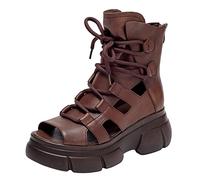 Cocila Chaussures D'éTé Femmes Nouvelles Sandales Romaines éVidéEs Semelle éPaisse Polyvalentes De Bouche Poisson Pour Les Chaussures D'éTé Femmes CompenséEs AntidéRapantes Sandales Petites