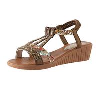 Cocila Chaussures D'éTé Femmes Strass DéCor Slingback Sandales éTé CompenséEs Bout Ouvert BohèMes Sandales Femmes éTé Confortable Talons Chaussure Infirmiere Espadrilles CompenséEs Pieds