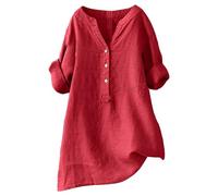 Cocila Chemise Rouge Enfant Fille Loose Shirt Top Stand Solid Color Sleeve Collar Casual Women's T Humour Homme Chemisiers Et Blouses Femme Chemisier Haut Chic Elegant Col Femmes Blanche Longue