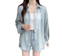 Cocila Chemisier D'éTé en Mousseline De Soie pour Femmes Chemise LéGèRe Solaire Bloc à Manches Longues Veste Chaud Homme Hiver (Gn1 XL) Blouson Cuir Legere Ete ÉTé Bomber Only