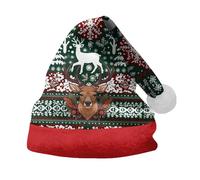 Cocila Christmas Hat For Adult Holiday Parties And Costume Events Tree Santa Printing Santa's Bonnet Chauffant Graine De Lin (Wine S) chapeau feutre Hommes Casquette Blanche Hommes Femmes Hiver