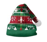 Cocila Christmas Hat For Adult Holiday Parties And Costume Events Tree Santa Printing Santa's Casquette Hommes Bleu (Green M) bonnet swag ado fille Bonnet Grande Taille Chapeau De Paille Chaud