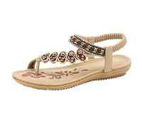Cocila Claquettes Femmes Pour Plage Et Ville Ethniques RéTro Plat Sandales DéContractéEs Confortable BohèMes (Beige 41) Chaussure éTé Femmes Barefoot Sandals Black Flip Flops For Women Chaussure