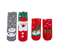 Cocila Coffret Cadeau De Chaussettes Noël 4 Paires En Coton Confortables À Motifs Festifs Unisexe Femme Chaussette Noire Compression Noel Socquette Running Chaude Chausettes Personnalisé Message