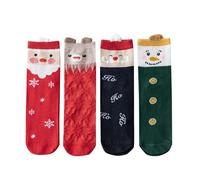 Cocila Coffret Cadeau De Chaussettes Noël 4 Paires En Coton Confortables À Motifs Festifs Unisexe Femme Chaussette Noire Compression Noel Socquette Running Chaude Chausettes Personnalisé Message