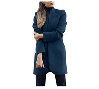 Cocila Costume Court Ouvert Femmes Longue Veste Manteau Long Solide Poilu Avant Cardigan Manches Manteau A Capuche Noir (Blue XXXXL) Mi Saison Blouson Printemps Veste Only