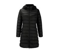 Cocila Doudoune Longue à Capuche De Couleur Unie Pour Femmes Coupe CintréE Amovible Avec Fermeture éClair Jolie (Black M) Veste Jeans Veste Noir En Cuir Bi Matiere Coton Manteau