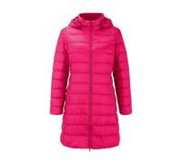 Cocila Doudoune Longue à Capuche De Couleur Unie Pour Femmes Coupe CintréE Amovible Avec Fermeture éClair Jolie (Hot Pink Xxl) Veste Jeans Veste Bomber Bi Matiere Polaire