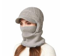 Cocila Écharpe et Bonnet Unisexe Automne-Hiver en Polyester Coton tricoté Béret Noir Enfant (Grey, One Size) Casquette sans Visiere Femme Chapeau Homme Italien Melon Annees 20 Balaclava