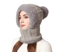 Cocila Écharpe et Bonnet Unisexe Automne Hiver en Polyester Coton tricoté Bonnet De Bain Enfant 3 Ans (Grey One Size) Casquette personnalise Femme Casquette Camouflage Beige Chapeau Homme Taille