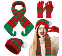 Cocila Ensemble Bonnet écharpe Gants pour Femme Scarf Set Winter Warm Unisex Knitted Hat Christmas Caps Handmade for Adults Echarpe Casquette Hiver Et Gants Polaire Homme Coffret Chèche Packs Bonnet