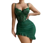 Cocila Ensemble Lingerie Femme Lace Sexy with Rings Suspender Straps Fun St Valentin Nuisette Coquine Hot Dessous Très sous Vetement Sexyfemme Érotique Vetements Feminins Vêtements Costume Tenue