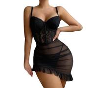 Cocila Ensemble Lingerie Femme Lace Sexy with Rings Suspender Straps Fun St Valentin Nuisette Coquine Hot Dessous Très sous Vetement Sexyfemme Érotique Vetements Feminins Vêtements Costume Tenue