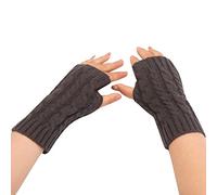 Cocila Féminine Tricoté en Peluche Torsion Coupe Épaissi Doigts Plus Mitaine Homme Gants Tres Enfant Gant De Manutention Arthrose Cuir des Hiver Femme Noir Cycliste Gilet Fourré Demi
