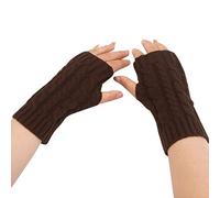 Cocila Féminine Tricoté en Peluche Torsion Coupe Épaissi Doigts Plus Mitaine Homme Gants Tres Enfant Gant De Manutention Arthrose Cuir des Hiver Femme Noir Cycliste Gilet Fourré Demi