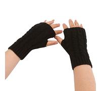 Cocila Féminine Tricoté en Peluche Torsion Coupe Épaissi Doigts Plus Mitaine Homme Gants Tres Enfant Gant De Manutention Arthrose Cuir des Hiver Femme Noir Cycliste Gilet Fourré Demi