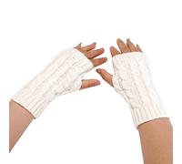 Cocila Féminine Tricoté en Peluche Torsion Coupe Épaissi Doigts Plus Mitaine Homme Gants Tres Enfant Gant De Manutention Arthrose Cuir des Hiver Femme Noir Cycliste Gilet Fourré Demi