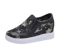 Cocila Femme Basket Chaussures Running Women's Non Mesh Solid Color on Thick Sole Respirant Work Single Shoes Souple Confort Chaussure De Course Baskets Et Sport Chausure Famme Marche Femmes Le Noir
