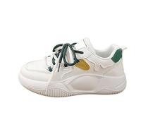Cocila Femme Running Baskets Respirant Marche De Sport pour Femmes Style Coréen Couleurs Assorties Printemps Et Automne Chaussure Basket Chaussures Orthopédiques Confort Pied Sensible Vert 37