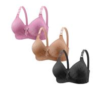 Cocila Femme Soutien-Gorge Grande Taille Bretelle pour Femmes sans Armatures Réglable Couverture Complète Jours Paquet 3 Soutien Gorge Gainant Minimiseur Forte Poitrine Care Brassière Ado Push