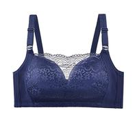 Cocila Femme Soutien-Gorge Minimiseur sans Armatures Printemps Et Été Anti-Éblouissement Grande Taille Froncées Contre L'Affaissement De La Poitrine À Anneau en Acier Brassiere Sport Forte Bleu XL