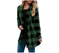 Cocila Femmes à Manches Longues Veste Plaid Cardigan Automne Carreaux Manteau Haut Dame Automobiledigan Fourrure (Jn S) Veste éTé Legere Courte Blouson Jean Cuir Vintage En BrodéE A