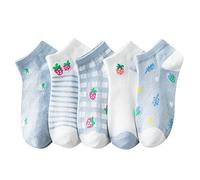 Cocila Femmes Chaussettes Pantoufles Dessin Animé Impression Mignon éTé Nouveau ModèLe Confortables Rigolotes Enfant Fille (Sky Blue One Size)