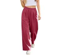 Cocila Femmes Décontracté Boho Pantalon Ample À Jambes Larges Et Plissé Taille Haute en Lin Coton Drapé Respirant Style De Vacances Jegging Femme Elastique Chino Fluide Petite Léger Le