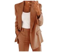Cocila Femmes éLéGant Sportif éTé Ajusté Veste Costume Affaires Surdimensionné Printemps Mince Court Manteau Long Fourrure (Coffee XXXXXL) Bomber Cuir Courte Blouson Jean Only Simili