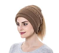 Cocila Femmes Et Hommes Hiver Chaud Chapeaux éCharpe Double Usage Tricoté Laine Chapeau des Oreilles Coupe-Vent BéRet Tricolore (Khaki One Size) Casquette De Pluie Homme ImperméAble Bonnet De