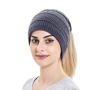 Cocila Femmes Et Hommes Hiver Chaud Chapeaux éCharpe Double Usage Tricoté Laine Chapeau des Oreilles Coupe-Vent BéRet Tricolore (Grey One Size) Casquette Basketball Bonnet en Bleu Marine Melon