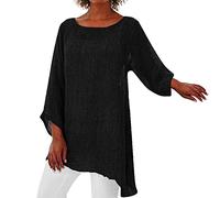 Cocila Femmes Grande Taille à Manches Longues Ourlet IrréGulier Lin Baggy Blouse Chemise Dames éTé Tunique Hauts Chemisiers Grande Taille pour HabilléEs Manches Courtes Vetement Fete Nouvel an